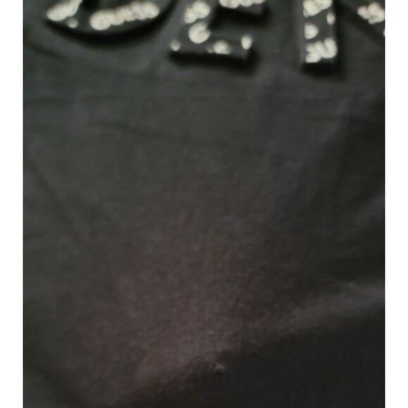 Vintage Guess Men's Doyd Logo Black T-Shirt with Embossed Letters - Picture 2 of 8